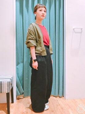 「pink adobe（ピンクアドベ）のアイテム（ジャケット/アウター）」を使った、yukkoさん（レディース・158cm）の秋コーディネート