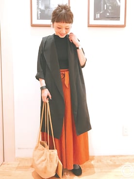 「pink adobe（ピンクアドベ）のアイテム（ジャケット/アウター）」を使った、yukkoさん（レディース・158cm）の秋コーディネート