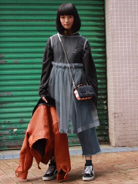 「Sister（シスター）のアイテム」を使った、karkarmanさん（レディース・158cm）の春コーディネート