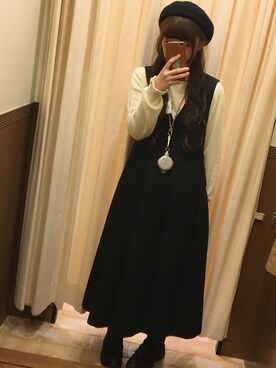 「SM2（エスエムツー）のアイテム（ハンチング/ベレー帽）」を使った、pinoさん（レディース・155cm）の秋コーディネート