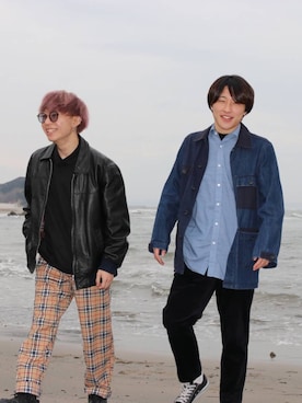 「海」｜「アイテム（その他トップス）」を使った、Hayato さん（メンズ・165cm）の春コーディネート