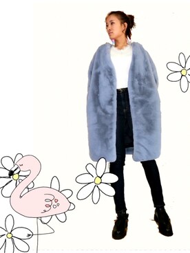 「プラダ」｜「アイテム（その他アウター）」を使った、shiori.uさん（レディース・166cm）の冬コーディネート