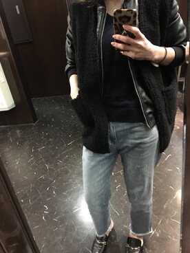 「DHOLIC（ディーホリック）のアイテム（その他アウター）」を使った、wakaさん（レディース・150cm）の冬コーディネート