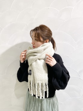 「マフラーコーデ」｜「アイテム（スカート）」を使った、ひらさわいずみさん（レディース・158cm）の秋コーディネート