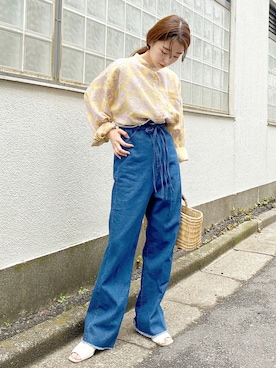 「Kastane」｜「アイテム（パンツ）」を使った、ひらさわいずみさん（レディース・158cm）の春コーディネート
