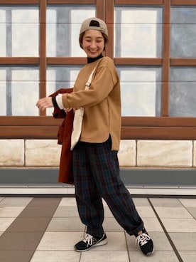 「フリース」｜「アイテム（ダッフルコート）」を使った、coen AYAKAさん（レディース・149cm）の冬コーディネート