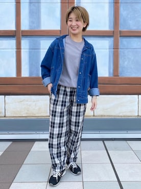 「coen」｜「アイテム（デニムジャケット）」を使った、coen AYAKAさん（レディース・149cm）の春コーディネート