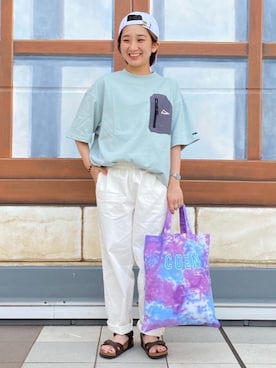 「KELTY（ケルティ）のアイテム」を使った、coen AYAKAさん（レディース・149cm）の夏コーディネート