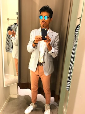 「ショッピング」｜「アイテム（アナログ腕時計）」を使った、シンイチさん（メンズ・171cm）の夏コーディネート