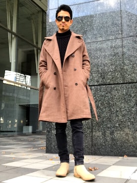 「2018マイベストコーデ」｜「アイテム（トレンチコート）」を使った、シンイチさん（メンズ・171cm）の冬コーディネート