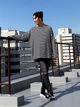「no brand（ノーブランド）のアイテム（帽子）」を使った、Masao.さん（メンズ・170cm）の冬コーディネート