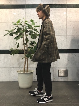 「GU（ジーユー）のアイテム（スウェットパンツ）」を使った、Masao.さん（メンズ・170cm）の冬コーディネート