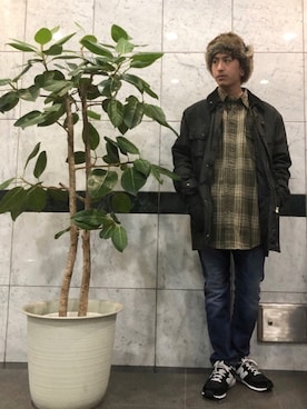 「Barbour（バブアー）のアイテム（その他アウター）」を使った、Masao.さん（メンズ・170cm）の冬コーディネート