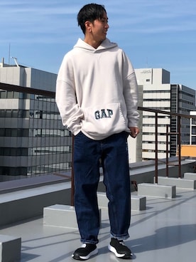 「THE NORTH FACE（ザノースフェイス）のアイテム（スニーカー）」を使った、Masao.さん（メンズ・170cm）の冬コーディネート