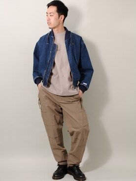 「春めきシューズ」｜「アイテム（MA-1）」を使った、Masao.さん（メンズ・170cm）の春コーディネート
