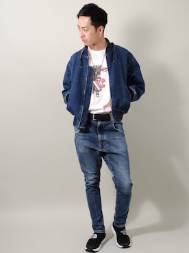 「春めきシューズ」｜「アイテム（MA-1）」を使った、Masao.さん（メンズ・170cm）の春コーディネート