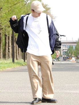 「アイテム（MA-1）」を使った、Masao.さん（メンズ・170cm）の春コーディネート