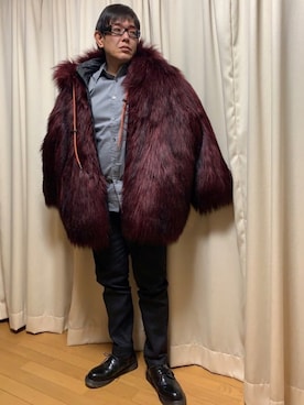 「ディーゼル」｜「アイテム（その他アウター）」を使った、マリアーナさん（メンズ・167cm）の冬コーディネート