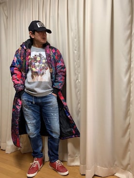 「DIESEL（ディーゼル）のアイテム（その他アウター）」を使った、マリアーナさん（メンズ・167cm）の冬コーディネート