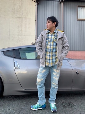 「DIESEL（ディーゼル）のアイテム（その他アウター）」を使った、マリアーナさん（メンズ・167cm）の春コーディネート