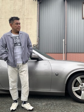 「NO COMMENT PARIS（ノーコメントパリ）のアイテム」を使った、マリアーナさん（メンズ・167cm）の春コーディネート