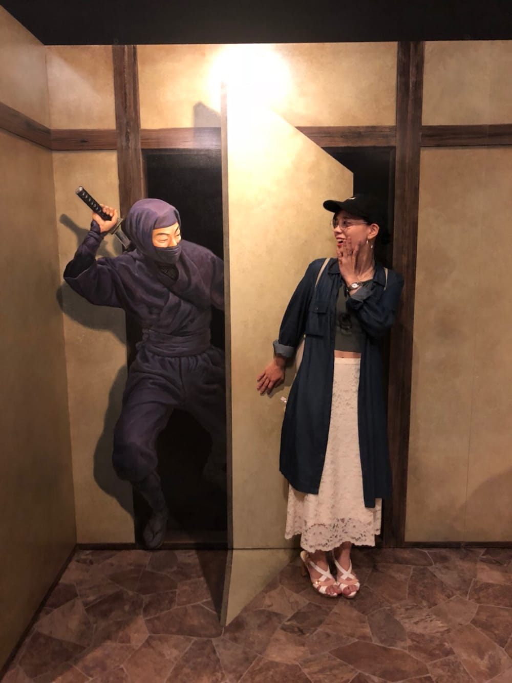 「UNIQLOのレースフレアスカート（スカート、ホワイト系）」を使った、makiさん（レディース・153cm）の秋コーディネートの1枚目の写真