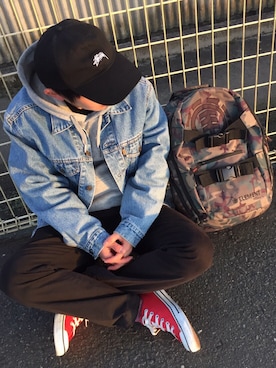 「ELEMENT（エレメント）のアイテム（バッグ）」を使った、こうへいさん（メンズ・161cm）の冬コーディネート