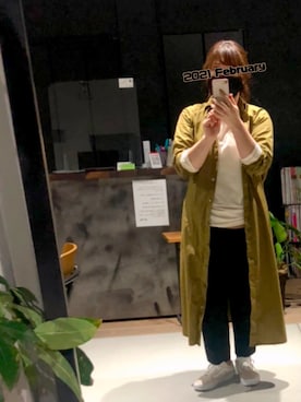 「NANO universe（ナノユニバース）のアイテム（シャツワンピース）」を使った、fumiさん（レディース・154cm）の冬コーディネート