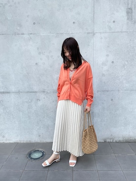 「RODE SKO（ロデスコ）のMARIA タッセルペーパーショルダー（ショルダーバッグ）」を使った、misakiさん（レディース・160cm）の春コーディネート