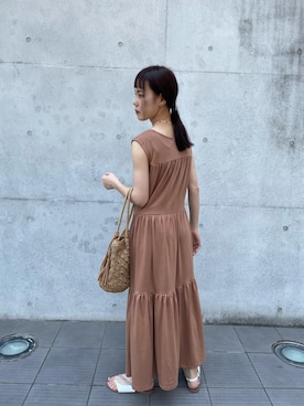 「RODE SKO（ロデスコ）のMARIA タッセルペーパーショルダー（ショルダーバッグ）」を使った、misakiさん（レディース・160cm）の夏コーディネート