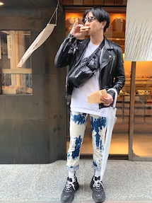 MARC JACOBSのライダースジャケットを使ったメンズ人気ファッション