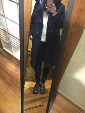 「Heather（ヘザー）のアイテム（ダッフルコート）」を使った、・×・さん（レディース・154cm）の冬コーディネート