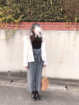「rienda（リエンダ）のアイテム（その他アウター）」を使った、・×・さん（レディース・154cm）の冬コーディネート
