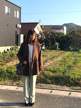 「アイテム（スリッポン）」を使った、・×・さん（レディース・154cm・20代）の秋コーディネート