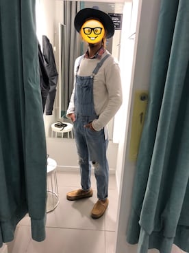 「H&M（エイチ・アンド・エム）のアイテム（サロペット/オーバーオール）」を使った、HKRさん（メンズ・170cm）の夏コーディネート