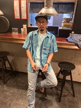 「RADIALL（ラディアル）のアイテム（帽子）」を使った、Kimihiko Unoさん（メンズ・163cm）の夏コーディネート