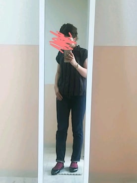 「Sens de vie（サンスドゥウ゛ィ）のアイテム」を使った、マサコさん（レディース・155cm）の夏コーディネート