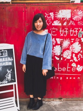 「LOWRYS FARM（ローリーズファーム）のアイテム（トップス、ブルー系）」を使った、エビイ-Abby-🦦さん（レディース・159cm）の春コーディネート