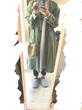 「Te chichi TERRASSE（テチチテラス）のアイテム（トレンチコート）」を使った、ユッピさん（レディース・165cm）の秋コーディネート