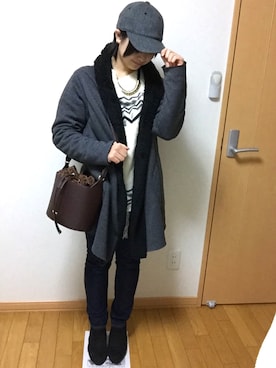 「Right-on（ライトオン）のアイテム（その他アウター）」を使った、came._.lliaさん（レディース・148cm）の冬コーディネート