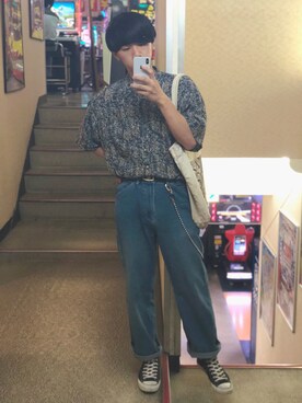 「Guess（ゲス）のアイテム（シャツ/ブラウス）」を使った、tuyopon$$さん（メンズ・173cm）の夏コーディネート