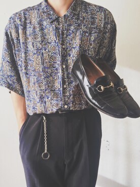 「Guess（ゲス）のアイテム（シャツ/ブラウス）」を使った、tuyopon$$さん（メンズ・173cm）の秋コーディネート