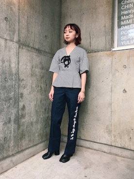 「G.V.G.V. FLAT(ジーヴィージーヴィーフラット)のアイテム」を使った、risako fujieさん(レディース・153cm)の春コーディネート