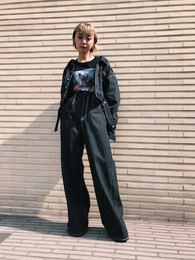 「G.V.G.V.（ジーヴィージーヴィー）のアイテム（デニムジャケット）」を使った、risako fujieさん（レディース・153cm）の秋コーディネート