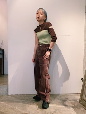 「ANDERSSON BELL（アンダースンベル）のアイテム」を使った、risako fujieさん（レディース・153cm）の春コーディネート