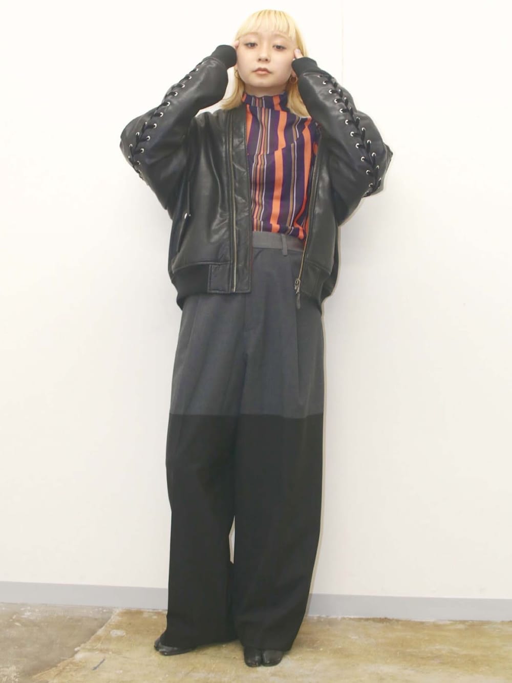 G.V.G.V.（ジーヴィージーヴィー）の「FAKE LEATHER LACE UP MA-1