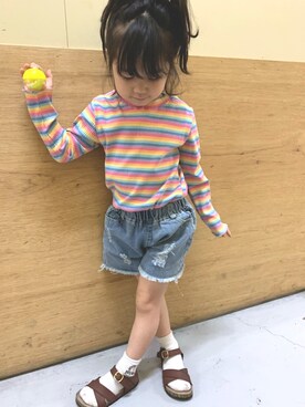 サンダルを使った 4歳女の子 の人気ファッションコーディネート 髪型 ミディアムヘアー Wear