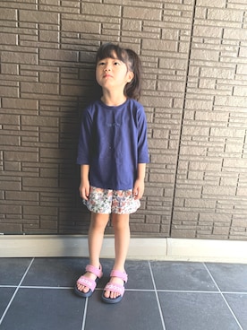 「アイテム（サンダル）」を使った、らーさんさん（キッズ・110cm）の夏コーディネート