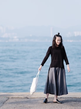 「アイテム（ドレス、グレー系）」を使った、d e e rさん（レディース・160cm）の秋コーディネート