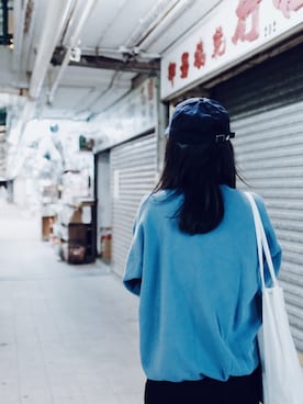 「blue」｜「アイテム（パーカー）」を使った、d e e rさん（レディース・160cm）の冬コーディネート